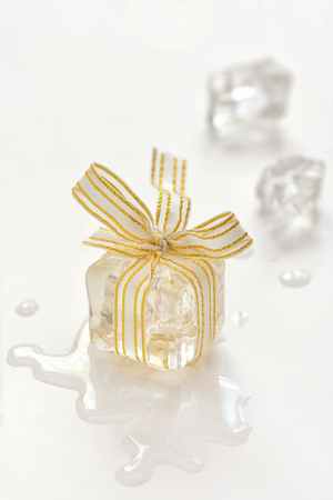 Melting ice cube gift の写真素材