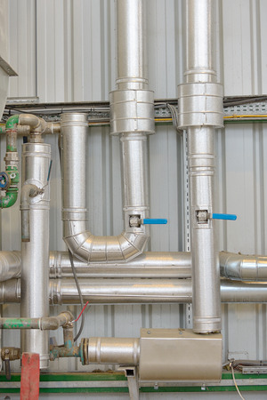 Industrial chrome pipe equipmentの写真素材