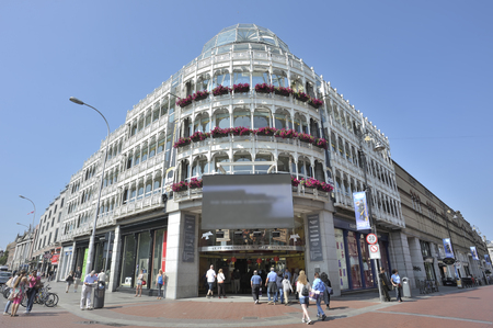 Dublin, Ireland - 04 June, 2011: People walking in the Stephen's Green Shopping Centre. The complex is  in the Grafton Street, the most famous shopping area of the Irish capitalのeditorial素材