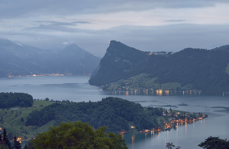 View of Lake Lucerne in Switzerlandの写真素材