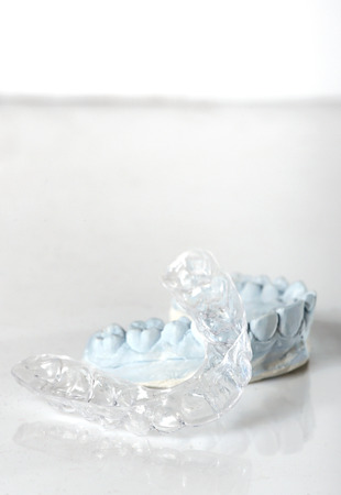 Silicone dental tray and mold isolatedの写真素材