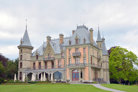 Schloss Schadau and garden in Thun, Switzerland - 23 july 2017のeditorial素材