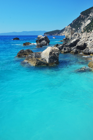 Summer Seascape in Lefkada, Greeceの写真素材