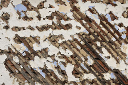 The Old Cracked  Wall Of The Abandoned House Backgroundの写真素材