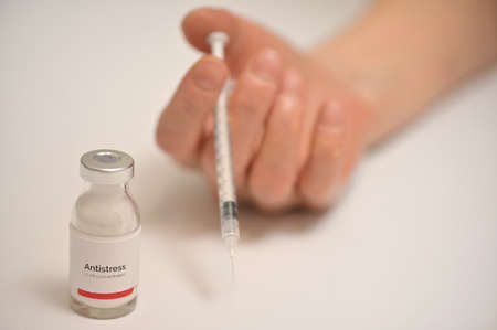 Abstract Attaching Intravenous Antistress injectionの写真素材