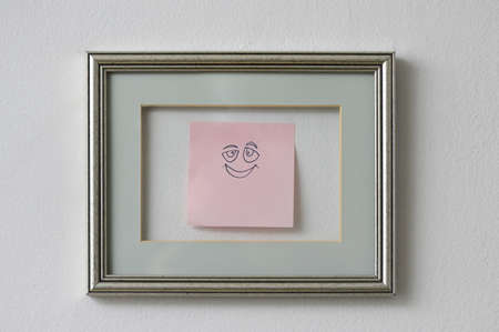 Abstract Classic Picture Frame and Paper notesの写真素材