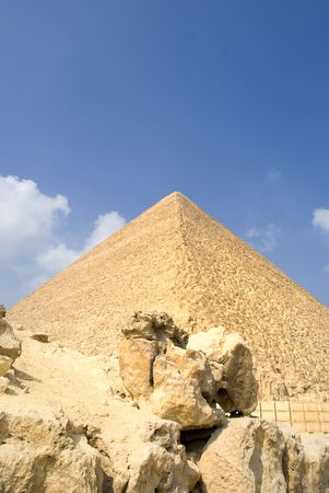 Great pyramid in Egypt under sky