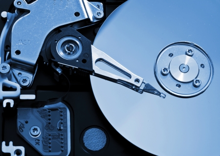 Close-up of the opened Hard Disk Drive