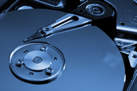 Close-up of the opened Hard Disk Drive