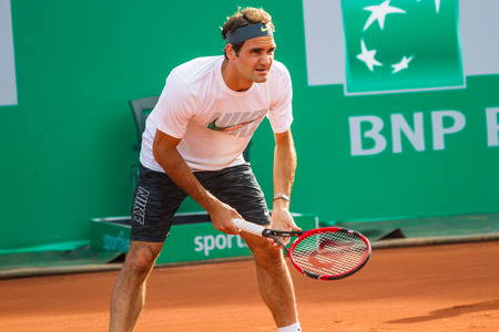 Rodger Federer in ATP250 Istanbul Open 27 April - 3 May 2015 at Garanti Koza Arenaのeditorial素材