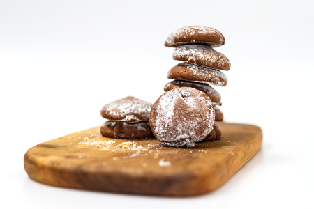 Homemade pastry cookies isolated on white backgroundの写真素材
