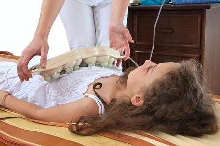 young girl recieving a therapyの写真素材