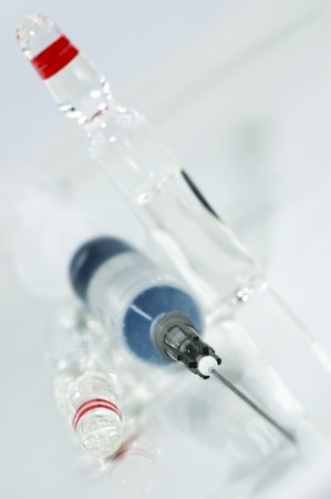 Close up of Syringe with ampules.の写真素材