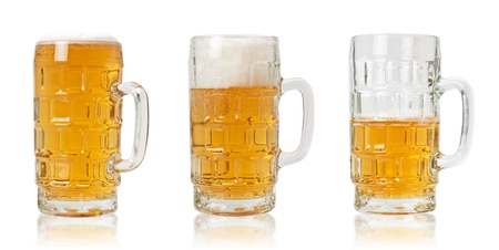Three bear mug in different stages (with clipping path)