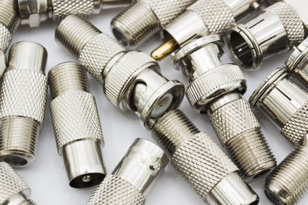 Pile of High Quality video connectorsの写真素材