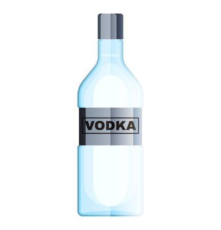 Bottle of vodka with shot glass. Vodka alcohol drink. vector illustration in flat styleのイラスト素材