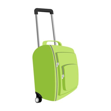 Rolling Suitcase vector illustration.Bag for traveling isolated on white backgroundのイラスト素材