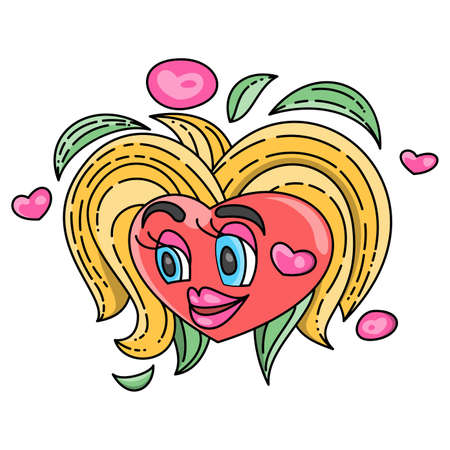 Cartoon vector hand drawn Doodle Love illustrationのイラスト素材