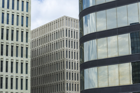 Detail of city justice - Ciutat de la Justicia -  in Barcelona with a private office skyscraperの写真素材