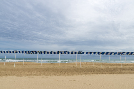 empty beach in Costa Daurada, Tarragona, Catalonia, Spain の写真素材