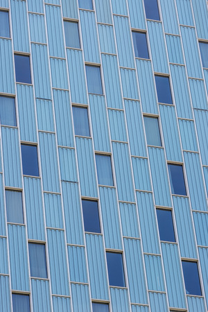 Blue modern hotel window background in Barcelona