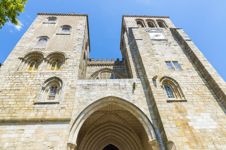Facade of the Cathedral of Evora, Portugalの写真素材