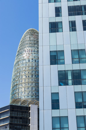 skyscrapers in the new district office next to the Agbar Tower in Barcelona, Spainのeditorial素材