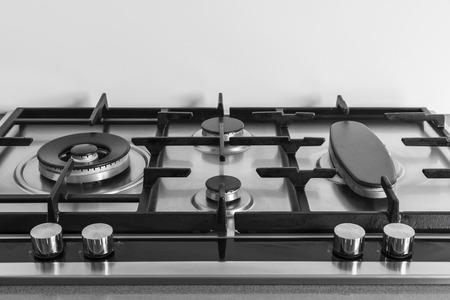 stainless steel kitchen freshly cleanedの写真素材