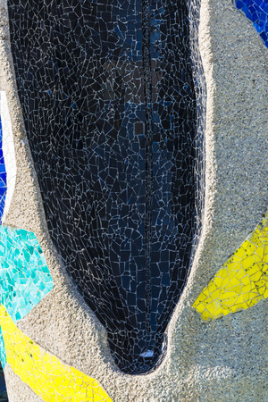 Barcelona, Spain - November 7, 2014: Fragment of sculpture Dona i Ocell designed by famous Joan Miro.This sculpture  presides over the park that bears the name of the artistのeditorial素材