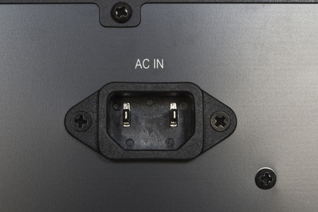 Closeup of power input of an amplifierの写真素材