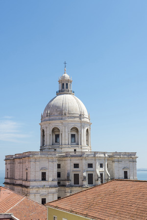Exterior view of the dome of the National Pantheon (Church of Santa Engracia) in Lisbon, Portugalの写真素材