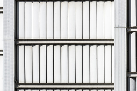 detail of the facade of a white skyscraper in Barcelona, Catalonia, Spainの写真素材