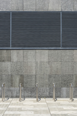 Bicycle Parking emptiness in a pedestrian areaの写真素材