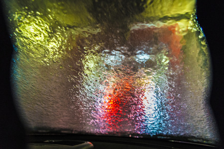 Water background taken in a Car Washの写真素材