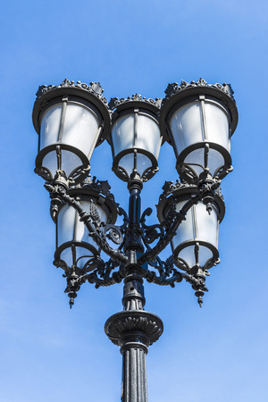 Street Light in Barcelona, Catalonia, Spainの写真素材