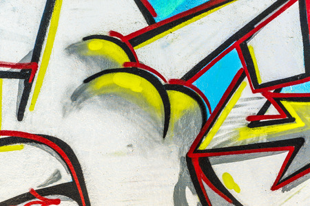 Wall covered with graffiti in Barcelona, Catalonia, Spainの写真素材