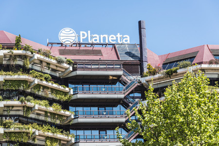 Barcelona, Spain - April 14, 2015: Grupo Planeta headquarters. Grupo Planeta is a multimedia group operating in publishing, broadcasting and communication of Spain, Portugal and America. It originated in the Editorial Planeta, founded in 1949 in Barcelonaのeditorial素材