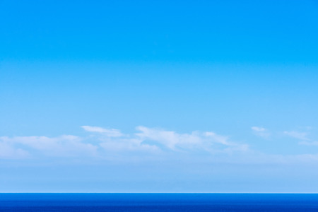 Landscape of sea and sky forming straight linesの写真素材