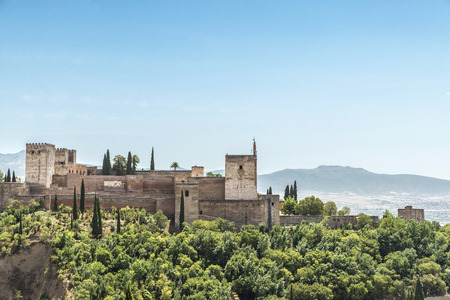 Views of the palace and fortress of the Alhambra in Granada, Andalusia, Spainのeditorial素材
