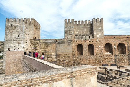 Granada, Spain - August 11, 2015: Fortress and palace of the Alhambra in Granada, Andalusia.のeditorial素材