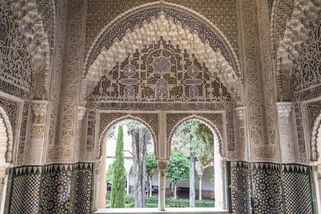 Fortress and palace of the Alhambra in Granada, Andalusia, Spain.のeditorial素材