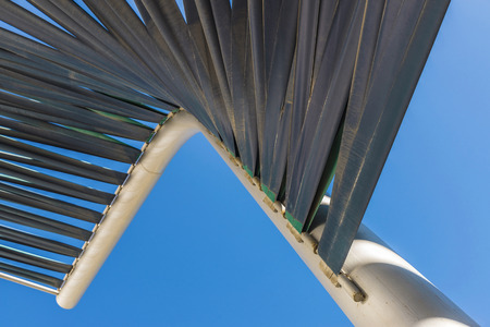 Barcelona, Spain - October 31, 2015: Sculpture spiral to provide shade in a park in Barcelona, Catalonia, Spainのeditorial素材