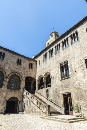 Arquebisbat House, in the heart of Barri Gotic (gothic quarter) in Barcelona, Catalonia, Spainの写真素材
