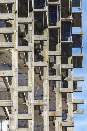 Remodeling of an office skyscraper in a block of flats in Barcelona, Catalonia, Spainの写真素材