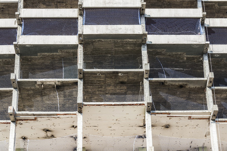 Remodeling of an office skyscraper in a block of flats in Barcelona, Catalonia, Spainの写真素材