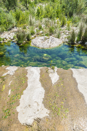 River in the area of Montanejos, Spainの写真素材