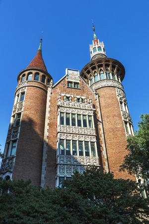 Casa de les Punxes (The Punxes house) in Barcelona, Catalonia, Spainの写真素材
