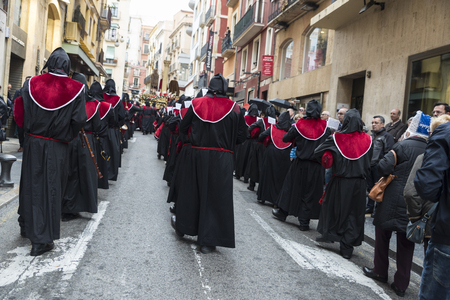 Tarragona, Spain - March 25, 2016: Easter Week, Holy Week or Semana Santa, Nazarene processions,...