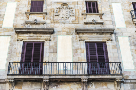 classic old building in the old town of Barcelona, Catalonia, Spainの写真素材