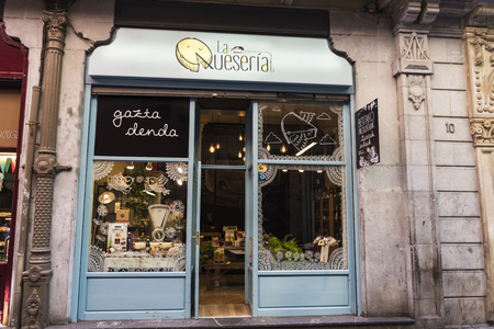 Bilbao, Spain - August 13, 2016: Cheese shop located in the center of Bilbaoのeditorial素材